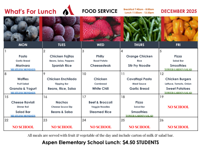AES Lunch Menu